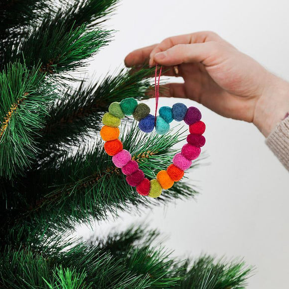 Pompom Heart Ornament