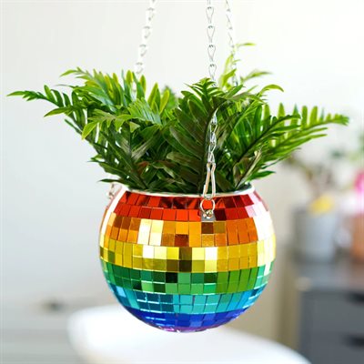 DISCO BALL HANGING PLANTER - RAINBOW 6