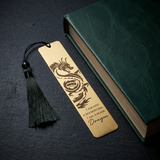 Book Dragon Metal Bookmark with Tassel