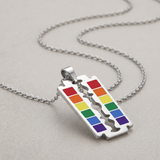 Rainbow Blade Pride Pendant Necklace