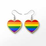 Rainbow heart earrings product view