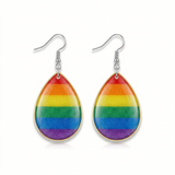 Rainbow teardrop earrings product view