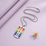 Styled rainbow necklace flat lay
