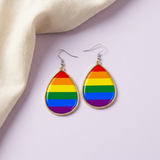Styled rainbow teardrop earrings
