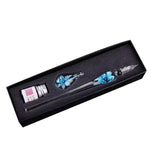 Glass Pen Set with ink and Pen Rest