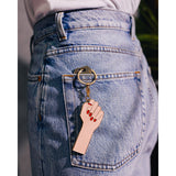 OVERSIZED GIRL POWER WHITE KEYCHAIN