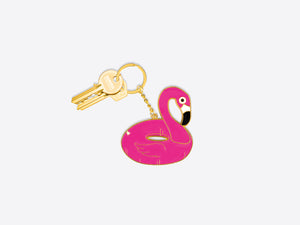 OVERSIZED PINK FLAMINGO KEYCHAIN