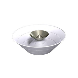 RUBBER BOWL WITH DIP-WHITE 30CM