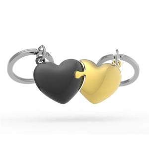 BLACK / GOLD HEART KEYCHAIN