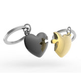 BLACK / GOLD HEART KEYCHAIN