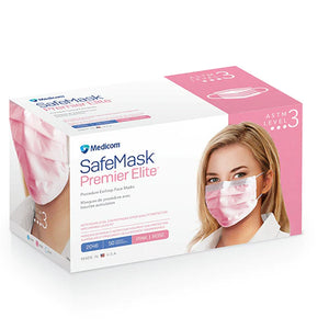 Medicom SafeMask Premier Elite Earloop ASTM Level 3 - PINK