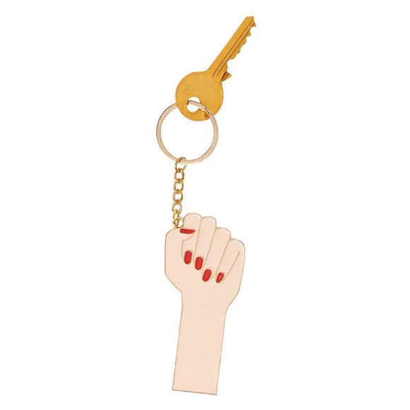 OVERSIZED GIRL POWER WHITE KEYCHAIN