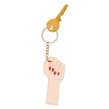 OVERSIZED GIRL POWER WHITE KEYCHAIN